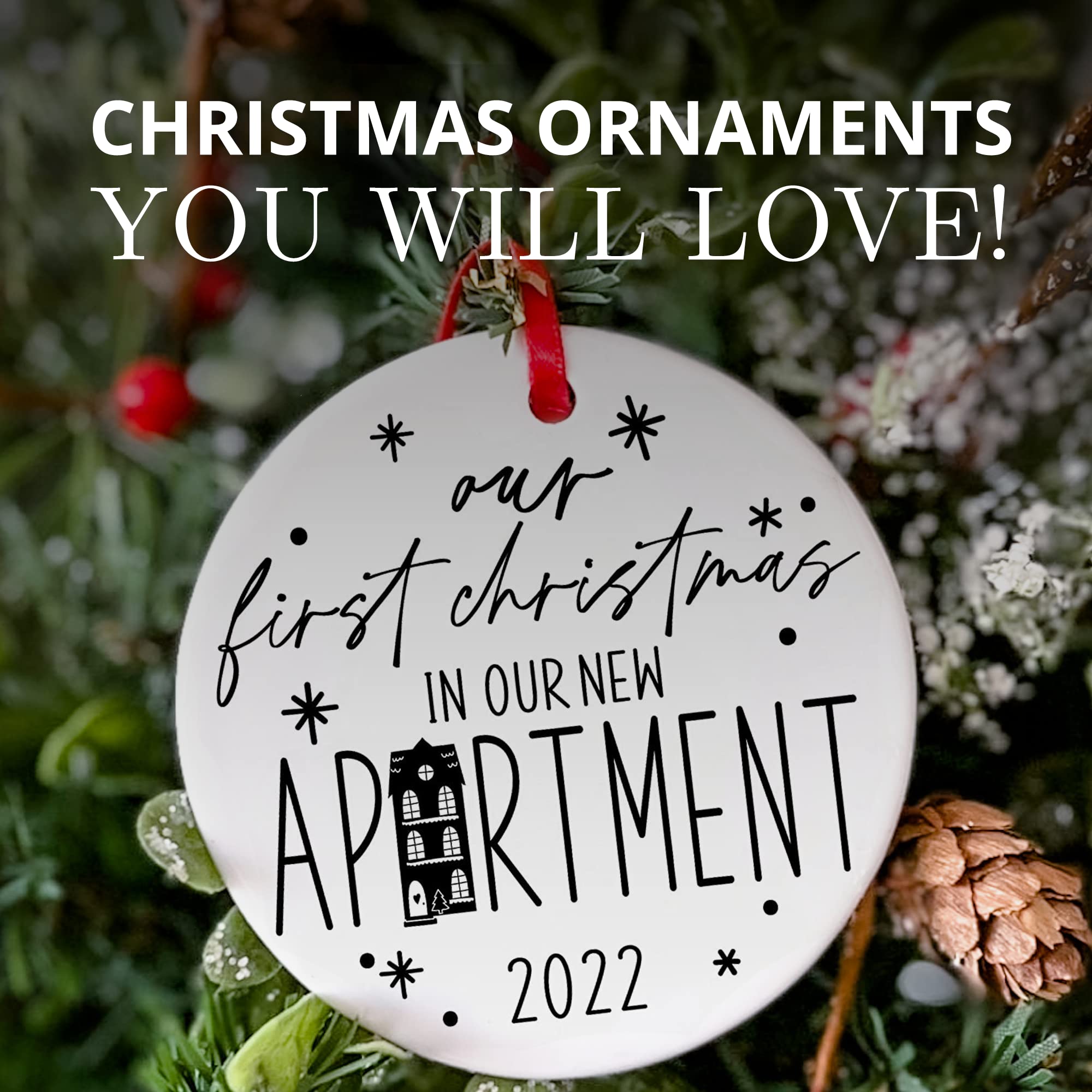 2024 First Christmas in New Apartment Ornament - Unique Housewarming Gift for Couples, Men & Women - Christmas Tree Decoration for New Home Celebration - Perfect for Holiday Decor & Memory Keepsake