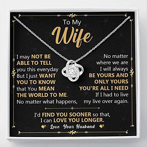 Love Knot Necklace for Wife - Sterling Silver Romantic Jewelry Gift Set for Her | Birthday, Valentine's Day, Anniversary & Christmas Present | Perfect for Date Nights, Special Occasions & Everyday Wear