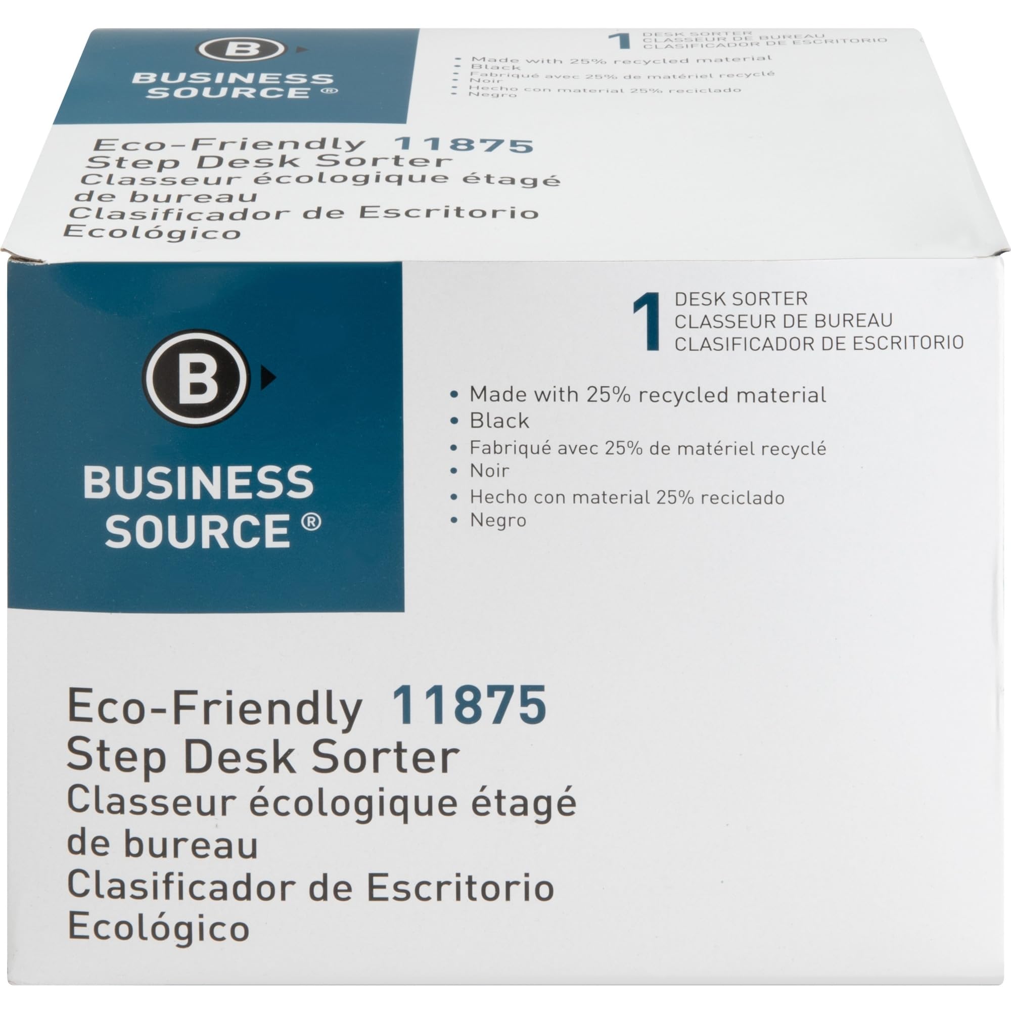 Business Source 6-Slot Inclined Desk Step Sorter - Office Paper Organizer for Mail, Files & Documents - Perfect for Home Office, Workstation & Classroom Organization
