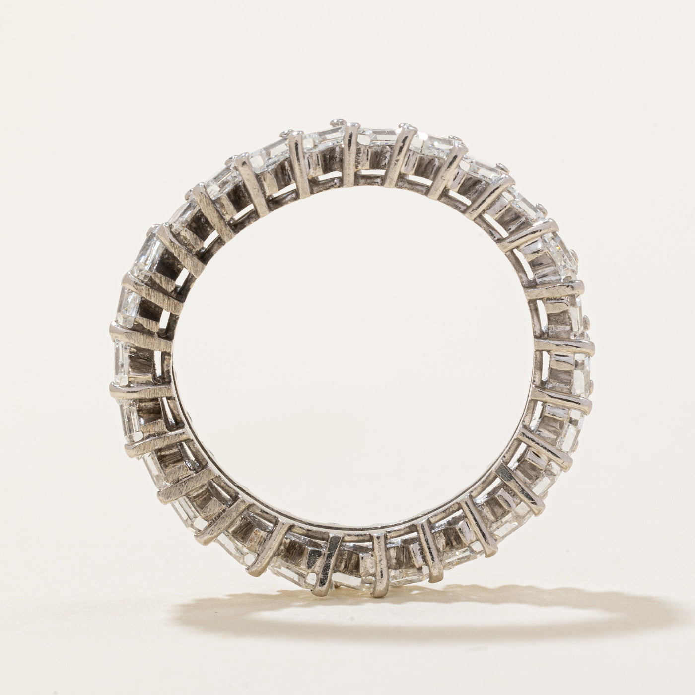 2.50ctw Baguette Cut Diamond Eternity Ring in 14K White Gold - SI1/2 I/J Clarity - Size 6.25 - Perfect for Anniversary Gifts & Bridal Jewelry