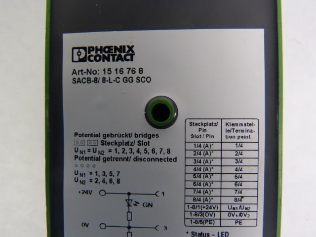 Phoenix Contact SACB-8/8-L-CGGSCO/1516768 Sensor Actuator Box - Industrial Automation Control Cabinet for PLC Systems