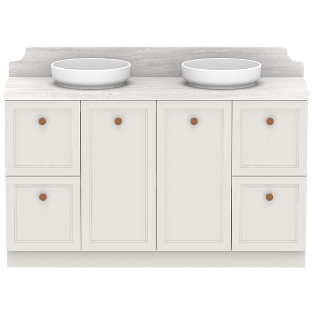 ADP Mabel Floor Standing Vanity with Premium Solid Surface Benchtop - Modern Cherry Pie Finish Bathroom Vanity for Master Bedroom & Guest Bathroom