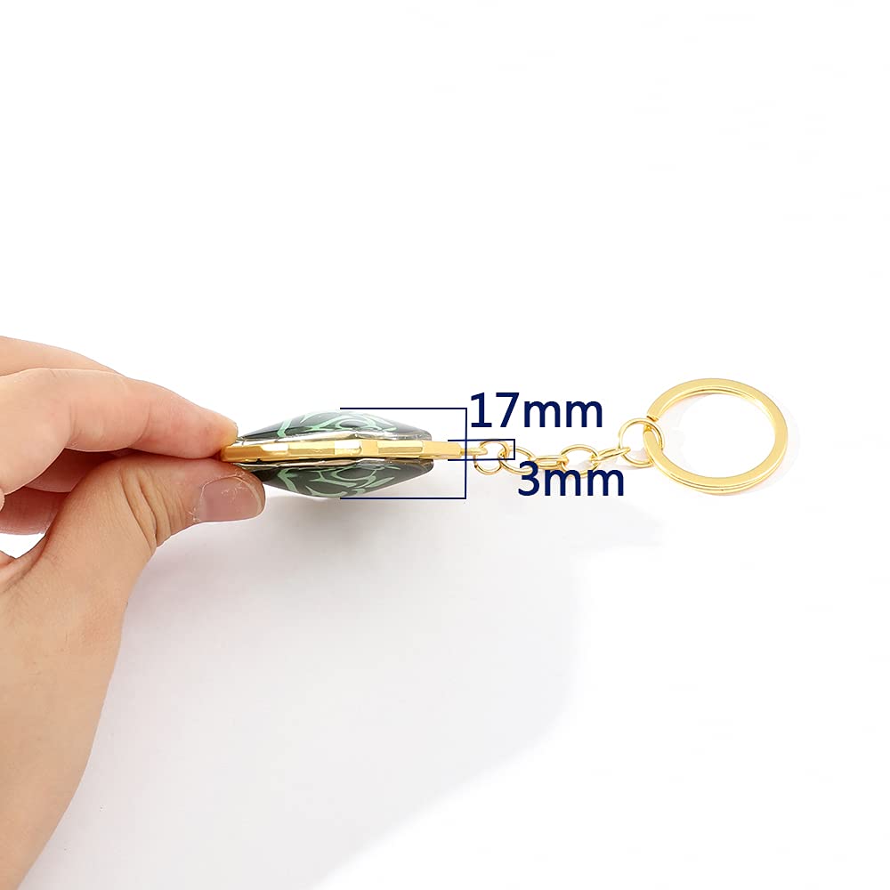 Luminous Liyue Vision Keychain - 2 Sides 3D Dendro Element Charm Keyring for Car Keys, Cosplay & Gifts | Anime Game Accessories for Genshin Impact Fans | Perfect for Keychains, Bag Charms & Collectibles