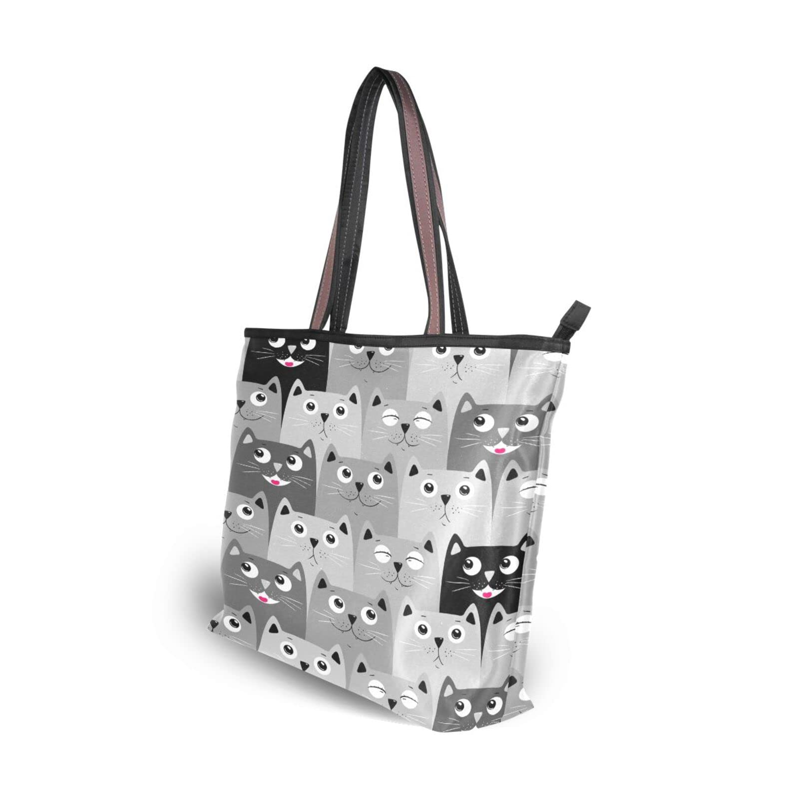 Stylish JSTEL Printed Tote Bag for Women - Large Zippered Polyester Handbag with Pockets - Perfect for Work, Travel & Shopping