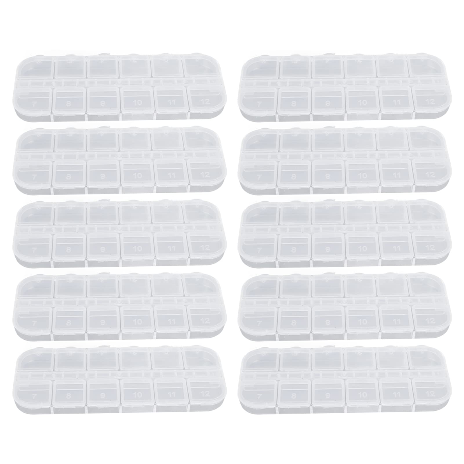10Pcs Clear Plastic Jewelry Box Organizer - Empty Cosmetic Sample Containers for Nail Tips, Jewelry & Small Accessories | Dustproof & Waterproof Storage Solution | Perfect for Salon, Travel & Home Organization