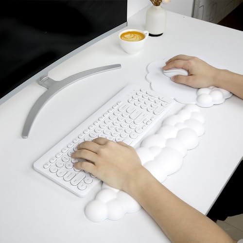 PU White-Wrist Rest & Mouse Pad