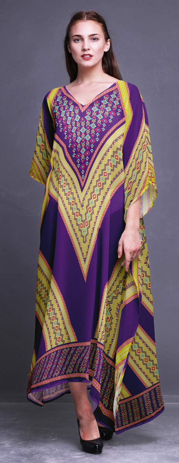 Women's Long Beach Kaftan - Flowy Bikini Cover Up Maxi Dress for Summer | Beachwear, Poolside Coverup, Vacation Outfit