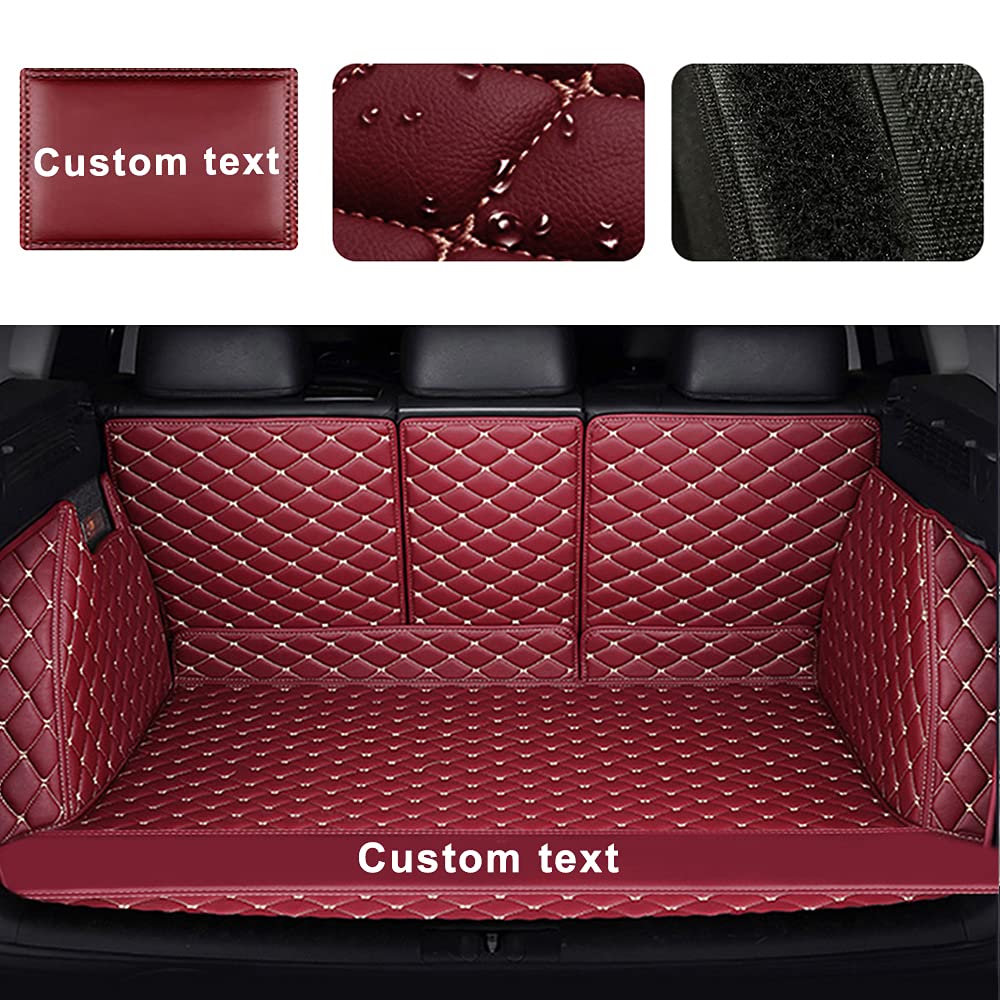 Premium Custom Car Cargo Mat - All Weather Heavy Duty Trunk Liner | Durable PU Leather, Anti-Slip & Dustproof Protection | Universal Fit for Most Vehicles (Wine Red) | Perfect for Road Trips, Grocery Hauling & Outdoor Adventures