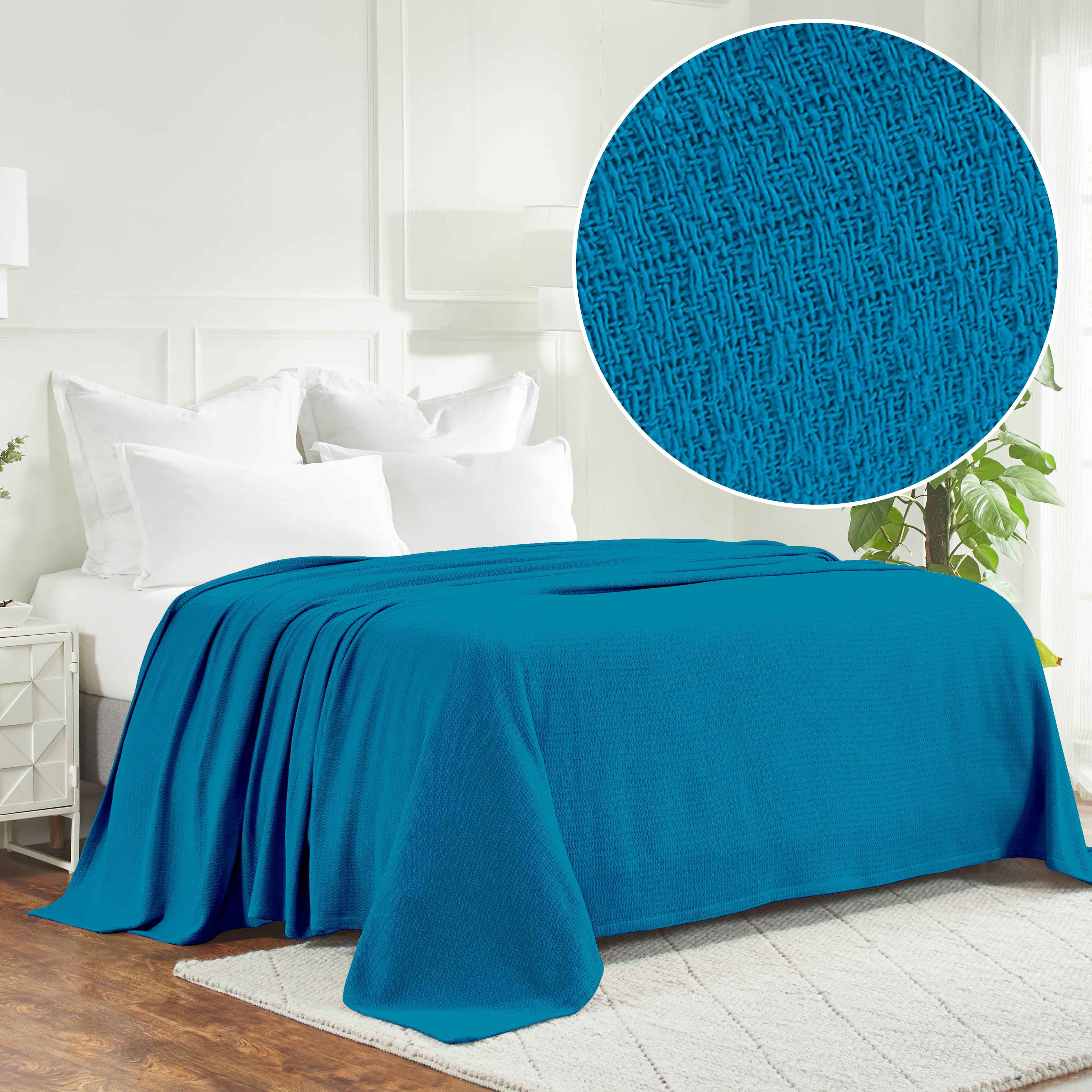 Premium Textured Cotton Waffle Weave Blanket - Soft & Breathable Throw for Bed, Sofa & Couch - Cozy Home Decor Gift for All Seasons