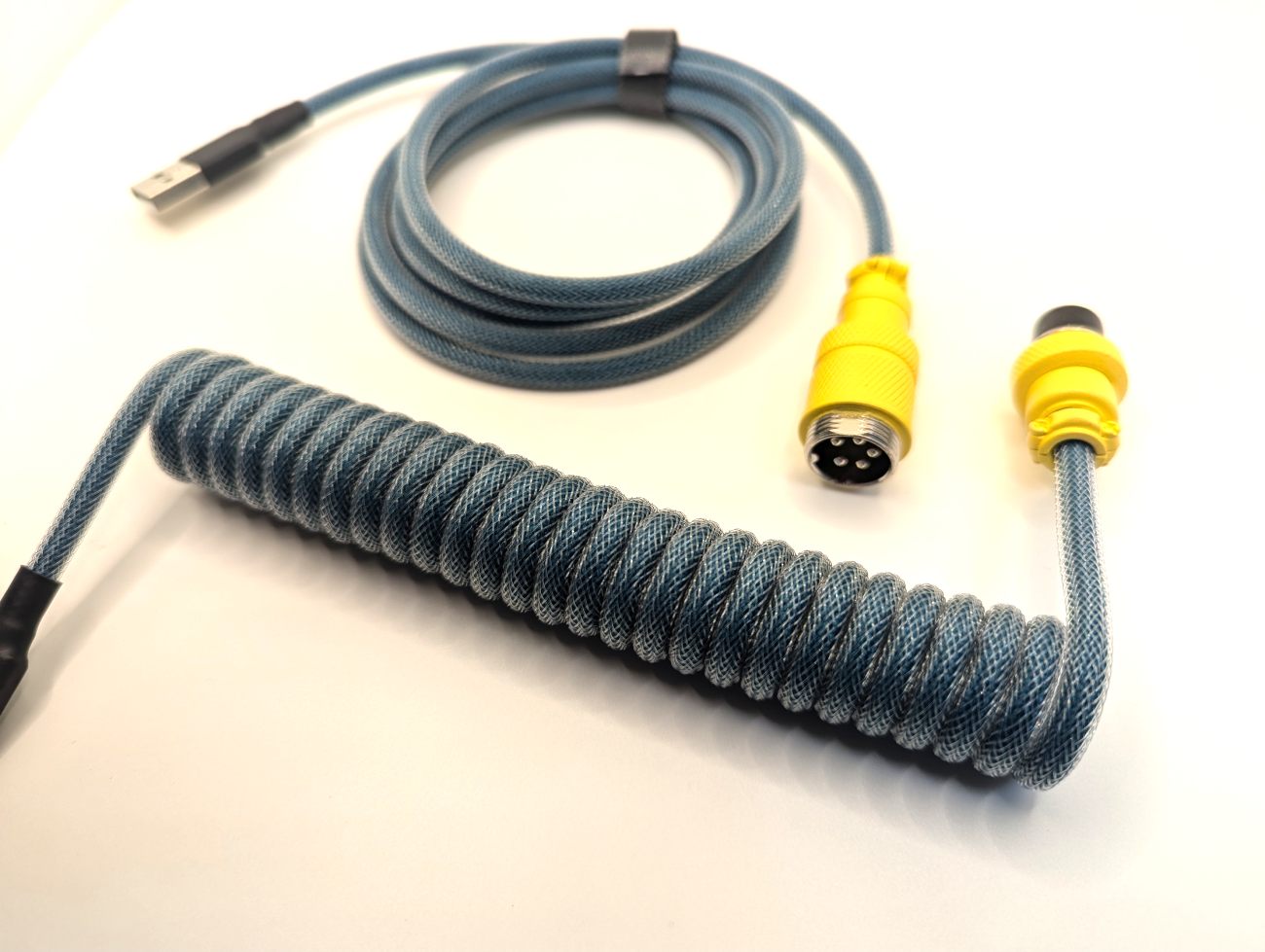 Premium Coiled USB-C Keyboard Cable for Mechanical Keyboards - Ausmodshop Cyclops - Perfect for Gaming, Typing & Office Work