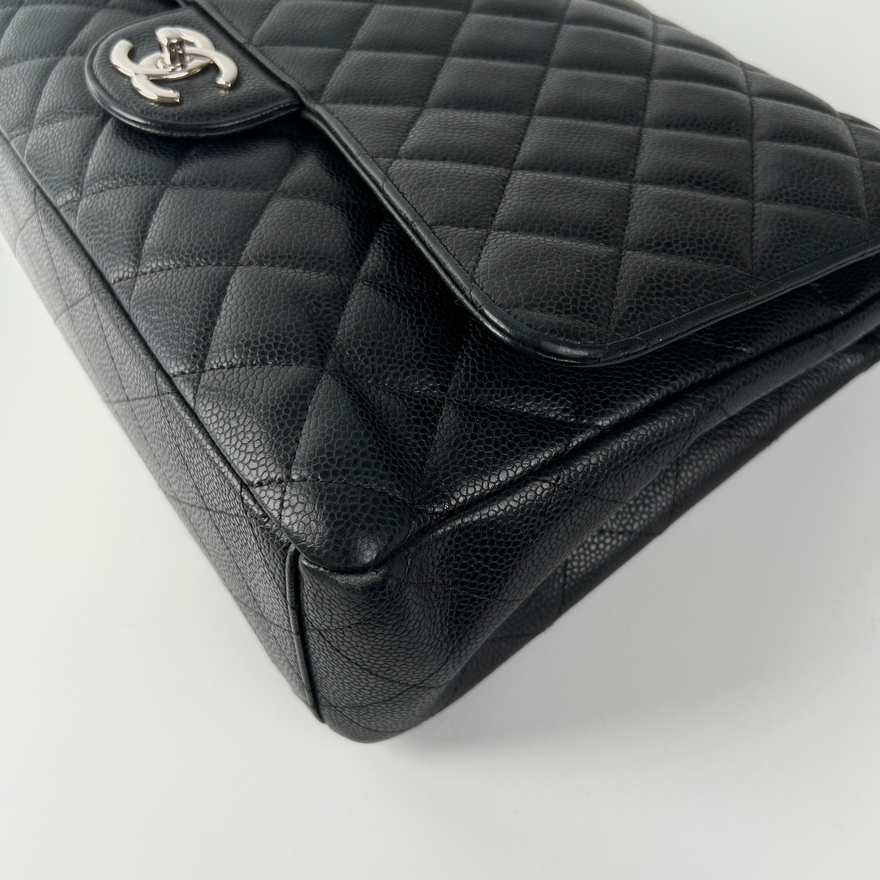 Chanel Quilted Caviar Maxi Black Leather Handbag - Luxury Designer Crossbody Bag for Women, Perfect for Work, Travel & Evening Events