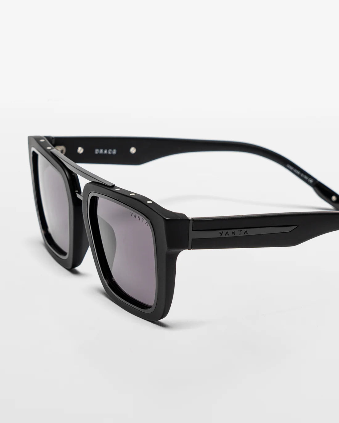 VANTA Draco Sunglasses - Matte Black & Black Metal Frame - Polarized UV Protection - Stylish & Durable for Outdoor Activities, Driving, and Fashion