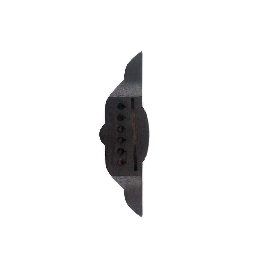 6 String Rosewood Saddle Thru Guitar Bridge - 1pc Replacement Acoustic Folk Guitar Part for Enhanced Sound & Durability | Perfect for DIY Guitar Repair & Upgrades