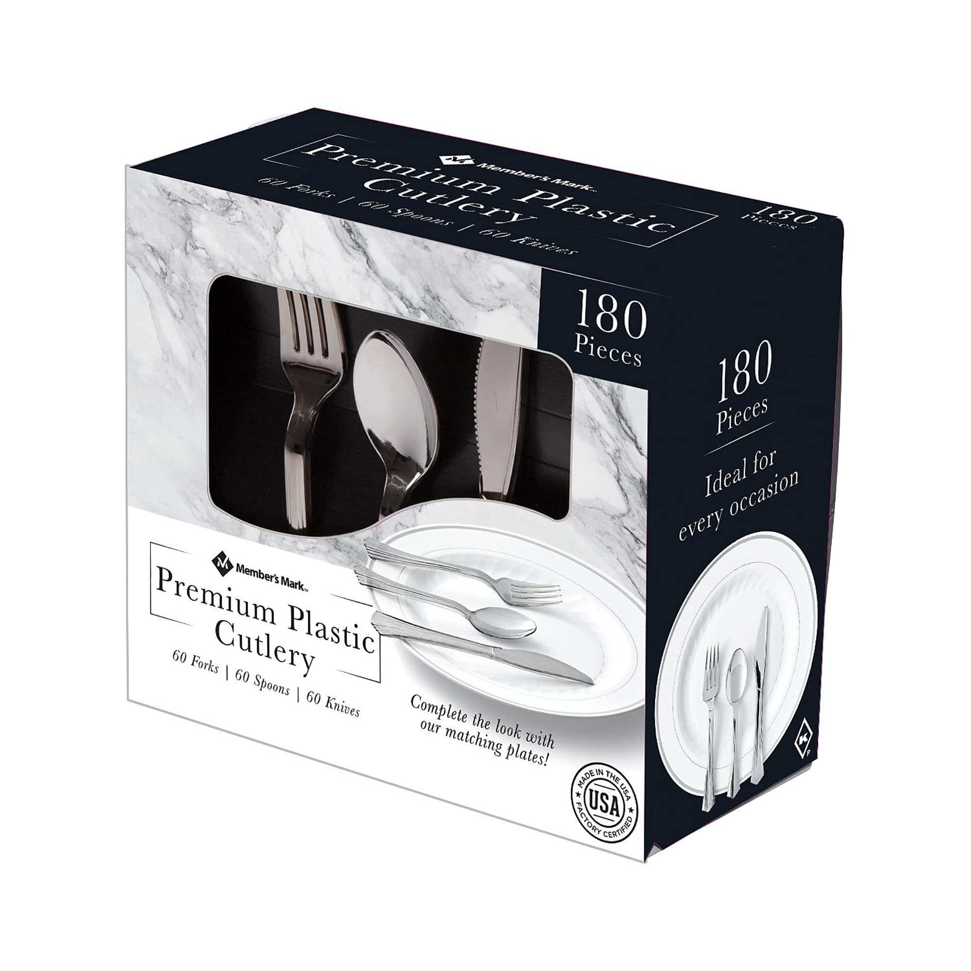 Premium Silver-Look Cutlery Set (180-Piece) - Bulk Wholesale Stainless Steel Flatware for Restaurants, Catering & Events - Elegant Tableware for Weddings, Parties & Fine Dining