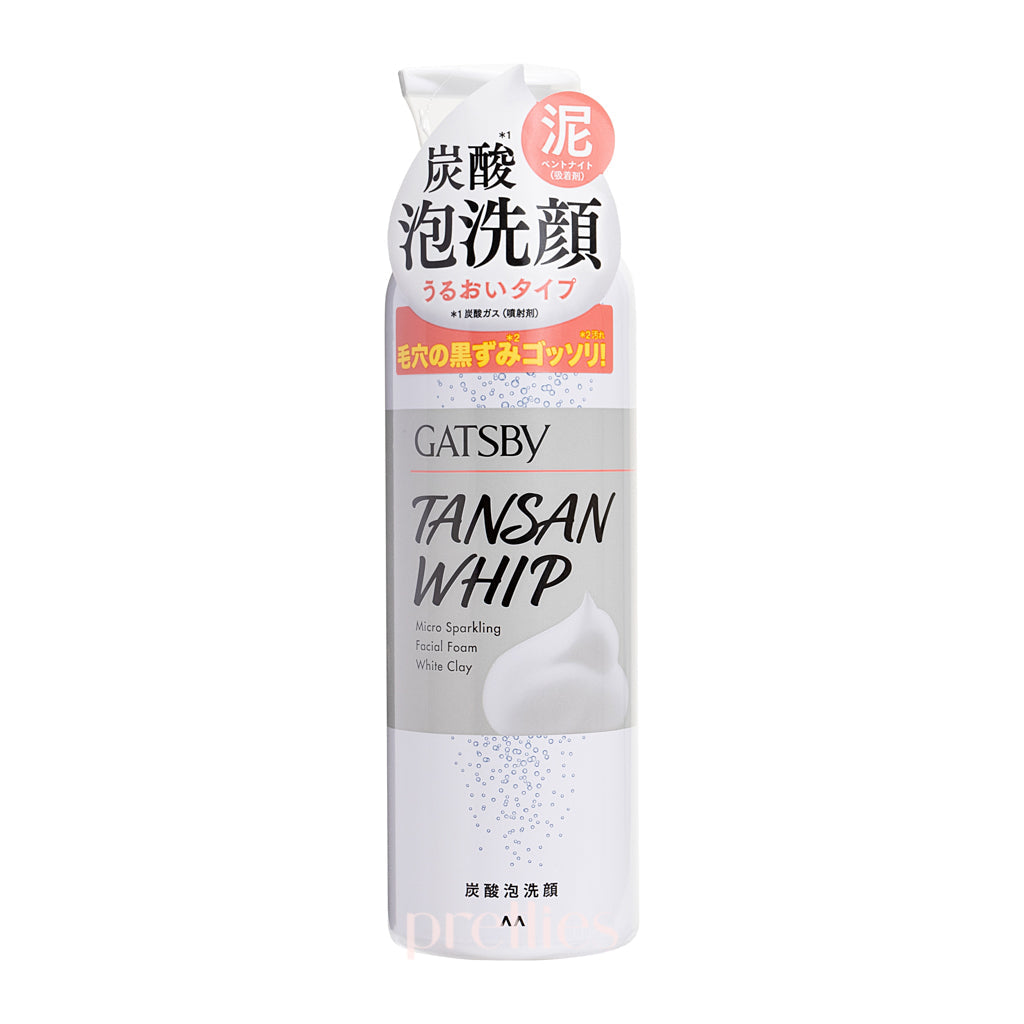 Gatsby Micro Sparkling Facial Foam 200g with White Clay - Deep Cleansing & Oil Control for Men - Perfect for Daily Skincare & Acne Prevention