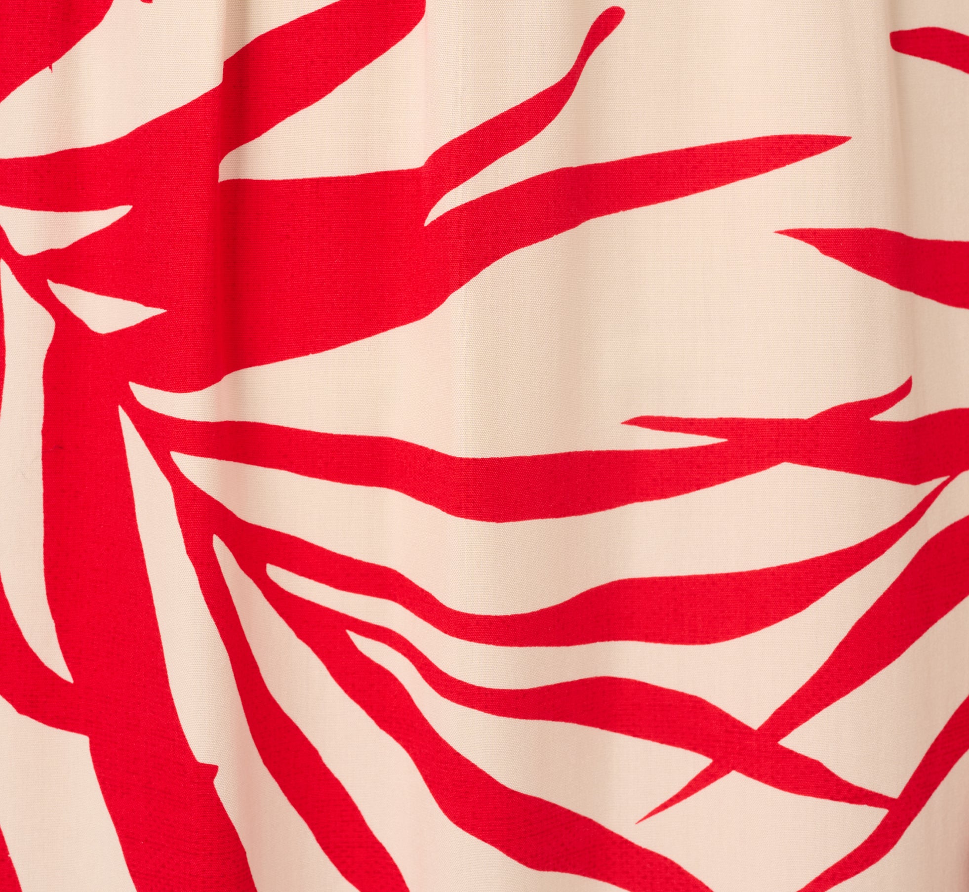 Red & Ivory Beaded Strap Palm Leaf Flounce Sundress - Boho Beach Dress for Summer Vacations, Pool Parties & Tropical Getaways