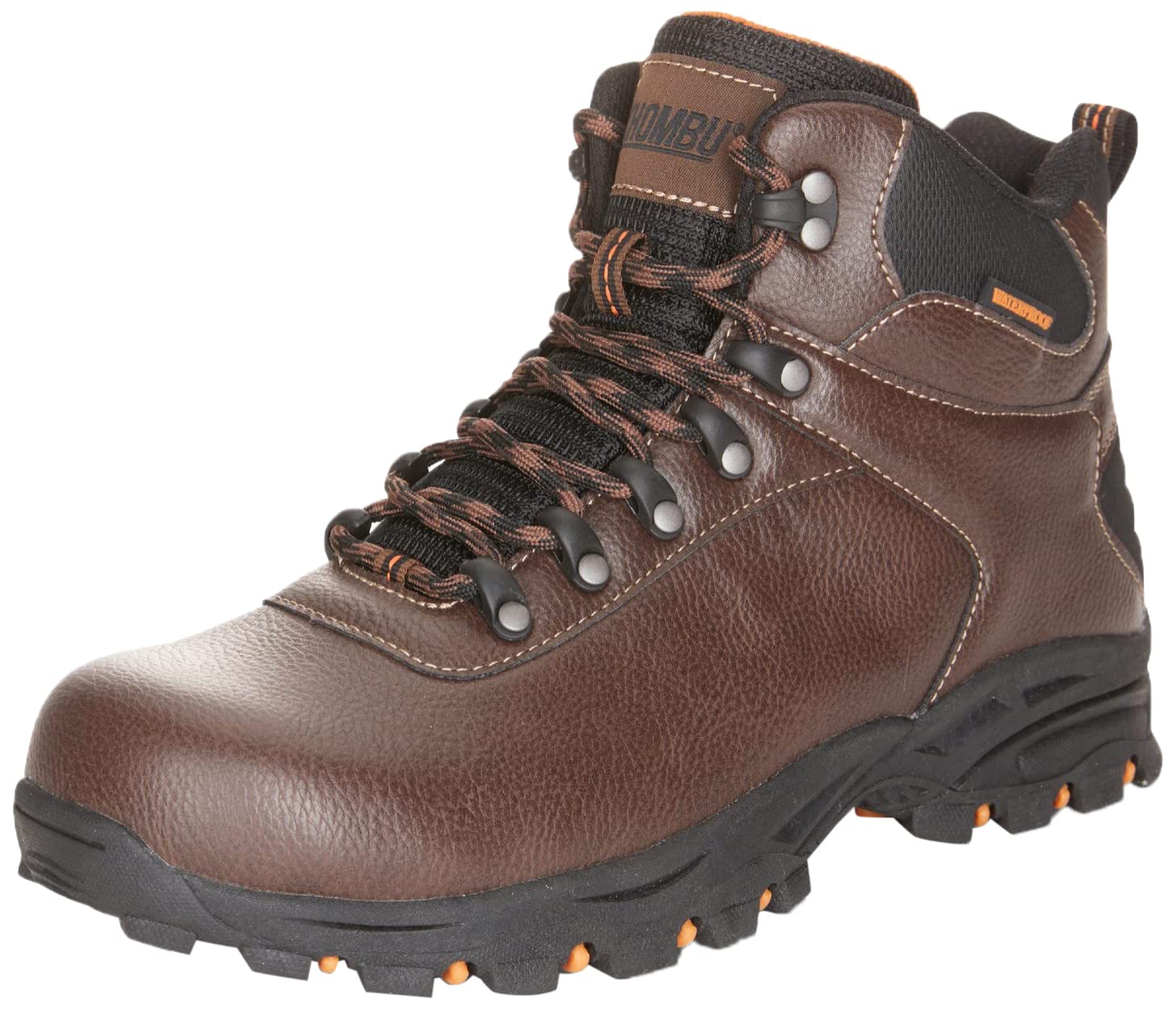 Khombu Men's Waterproof Hiking Boots - Slip Resistant Outdoor Shoes with Laces for Trekking & Camping - Comfortable Round Toe Design for Mountain Trails & Backpacking Adventures