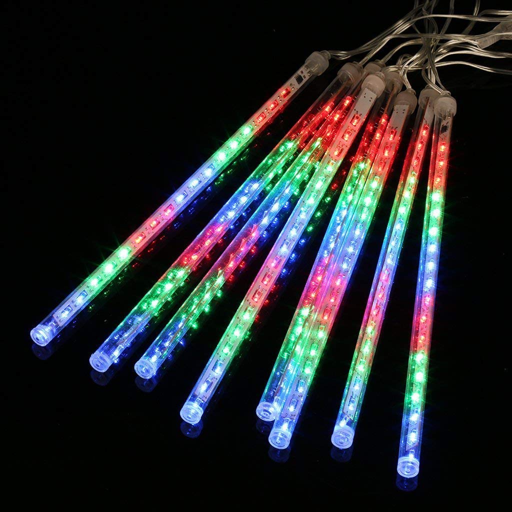 Loveboat Meteor Shower Rain Lights - 144 LED Waterproof Outdoor String Lights with 8 Tubes (30cm) for Christmas, Wedding, Party & Garden Decoration | Perfect for Holiday, Patio, Backyard and Landscape Lighting