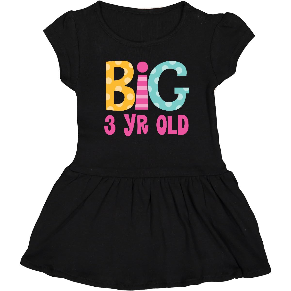 Inktastic Big 3 Year Old 3rd Birthday Toddler Dress - Cute Outfit for Girls Birthday Party, Photo Shoot & Special Occasions