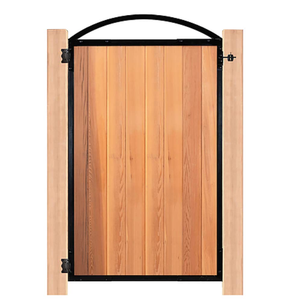 Nuvo Iron PRO8 (PRO 8) Black Gate Frame - 8 Standard Fence Board Wide x 6 Feet Long - Heavy Duty Metal Fence Panel for Backyard, Garden, and Property Security