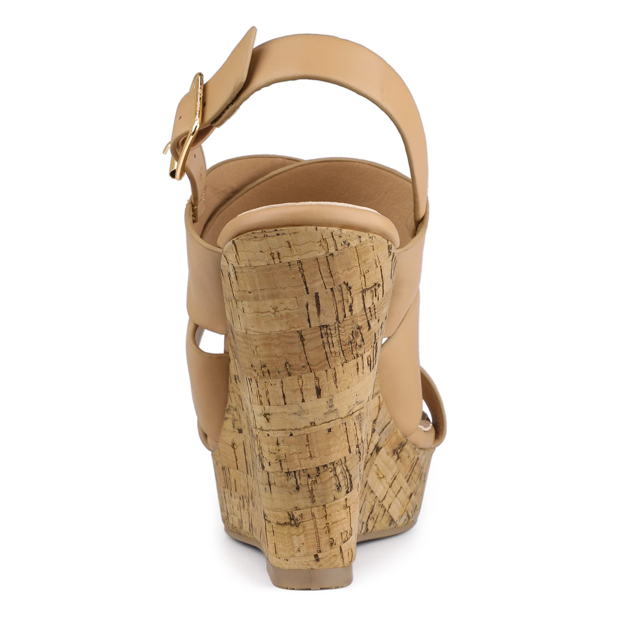Allegra K Women's Wood Wedge Platform Sandals - Comfortable Summer Casual Shoes for Beach, Vacation & Outdoor Wear