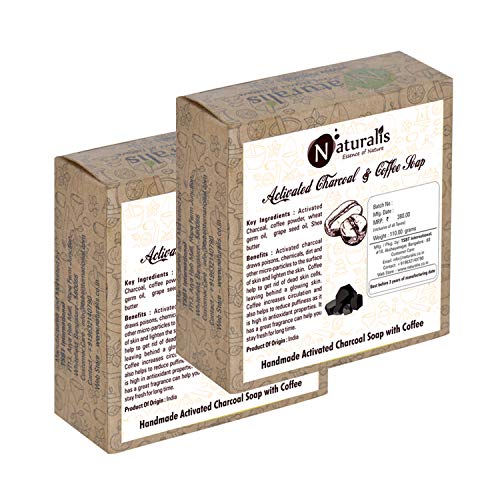 Naturalis Handmade Charcoal Soap with Natural Coffee - Deep Cleansing & Skin Rejuvenation for Acne-Prone & Oily Skin | Organic Face & Body Wash for Men & Women | Perfect for Daily Skincare Routine & Spa Treatment