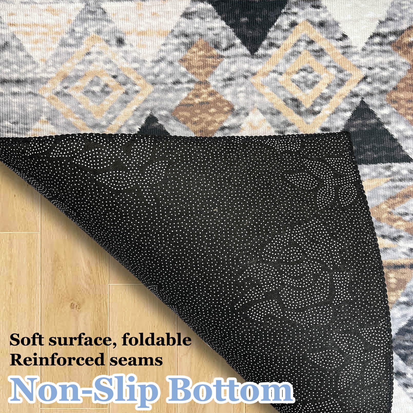BNOSDM 63x47 Inch Washable Rabbit Cage Liner - Reusable Bunny Mat with Anti-Slip Bottom, Soft Pet Playpen Pad for Rabbits, Dogs, Chinchillas, Guinea Pigs & Ferrets - Perfect for Indoor Cages, Play Areas & Floor Protection