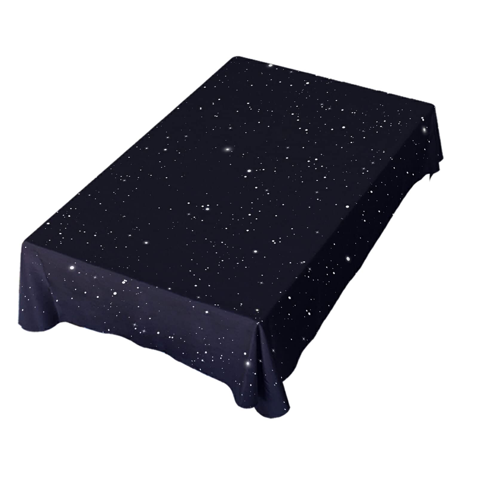 Abstract Galaxy Stars Polka Dot Rectangle Polyester Tablecloth - 60 Inch Square Table Cover for Party, Dinner & Home Decor - Perfect for Weddings, Birthdays & Holiday Celebrations