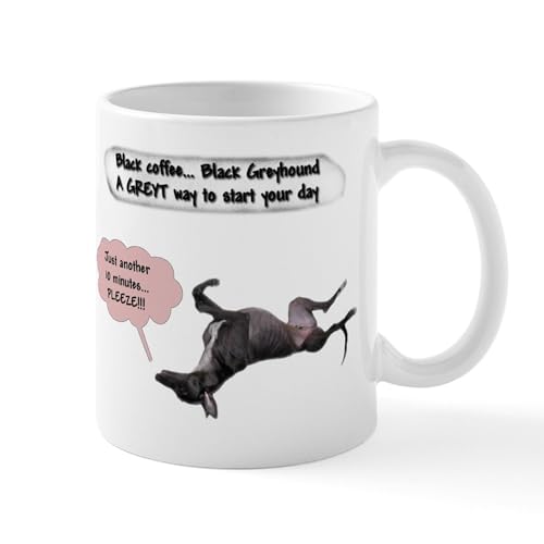 White - Black Coffee Black Snoozin' Greyhound Mug