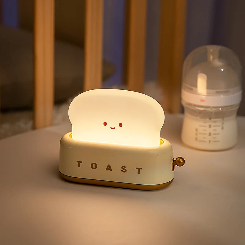 Cute Kawaii Toaster Night Light for Kids - Soft Glow LED Nightlight for Bedroom, Nursery, or Dorm - Perfect Gift for Girls & Boys