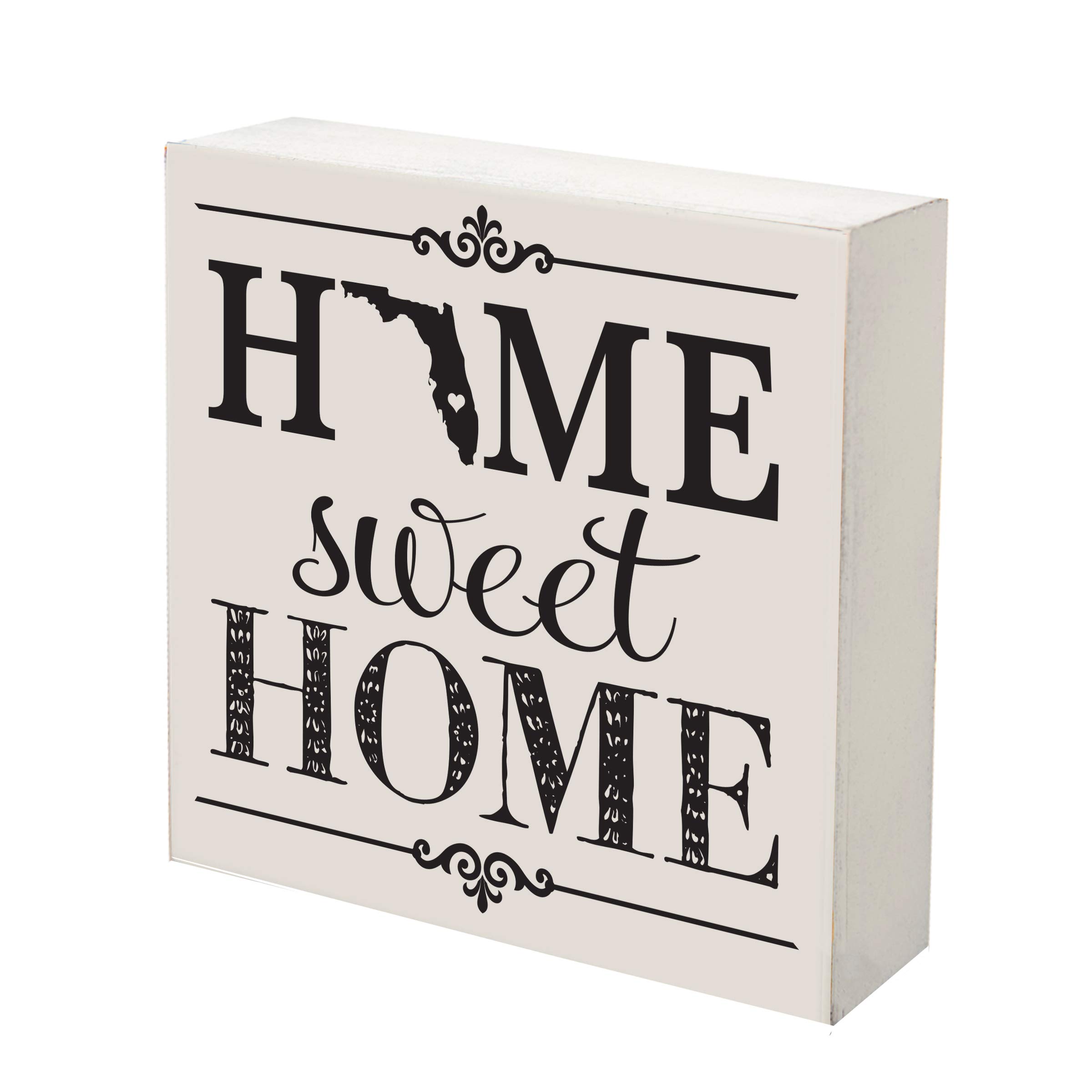 LifeSong Milestones Florida Home State Shadow Box - 6x6 Inch White Wall Decor for Home Sweet Home Display - Perfect Housewarming Gift, Shelf & Table Sitter - Family Established Keepsake for Living Room, Bedroom, or Office Decor