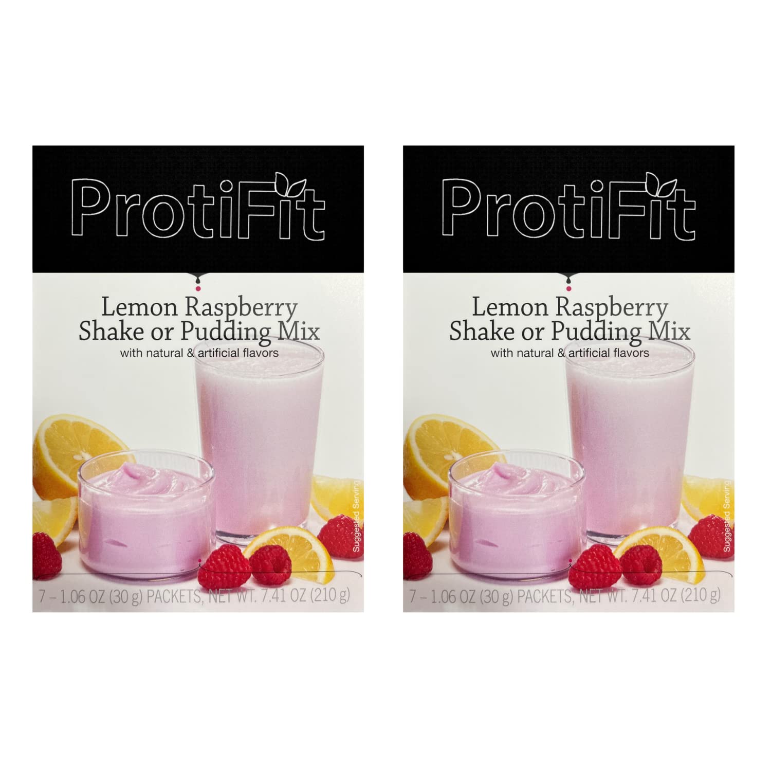 High Protein Lemon Raspberry Pudding & Shake Mix 2 Pack - 15g Protein, Low Calorie, Low Fat, Low Carb, Aspartame Free, Ideal for Meal Replacement - Perfect for Post-Workout Recovery, Weight Management & On-the-Go Nutrition (7 Servings Per Box)