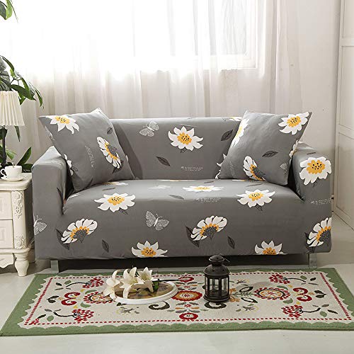 AACHHO Universal Elastic L-Shaped Sofa Slipcover - Stretchable, Slip-Resistant Couch Cover for 3-Seater (190-230cm) - Perfect for Living Room, Home Decor & Pet Protection (Fabric: F)