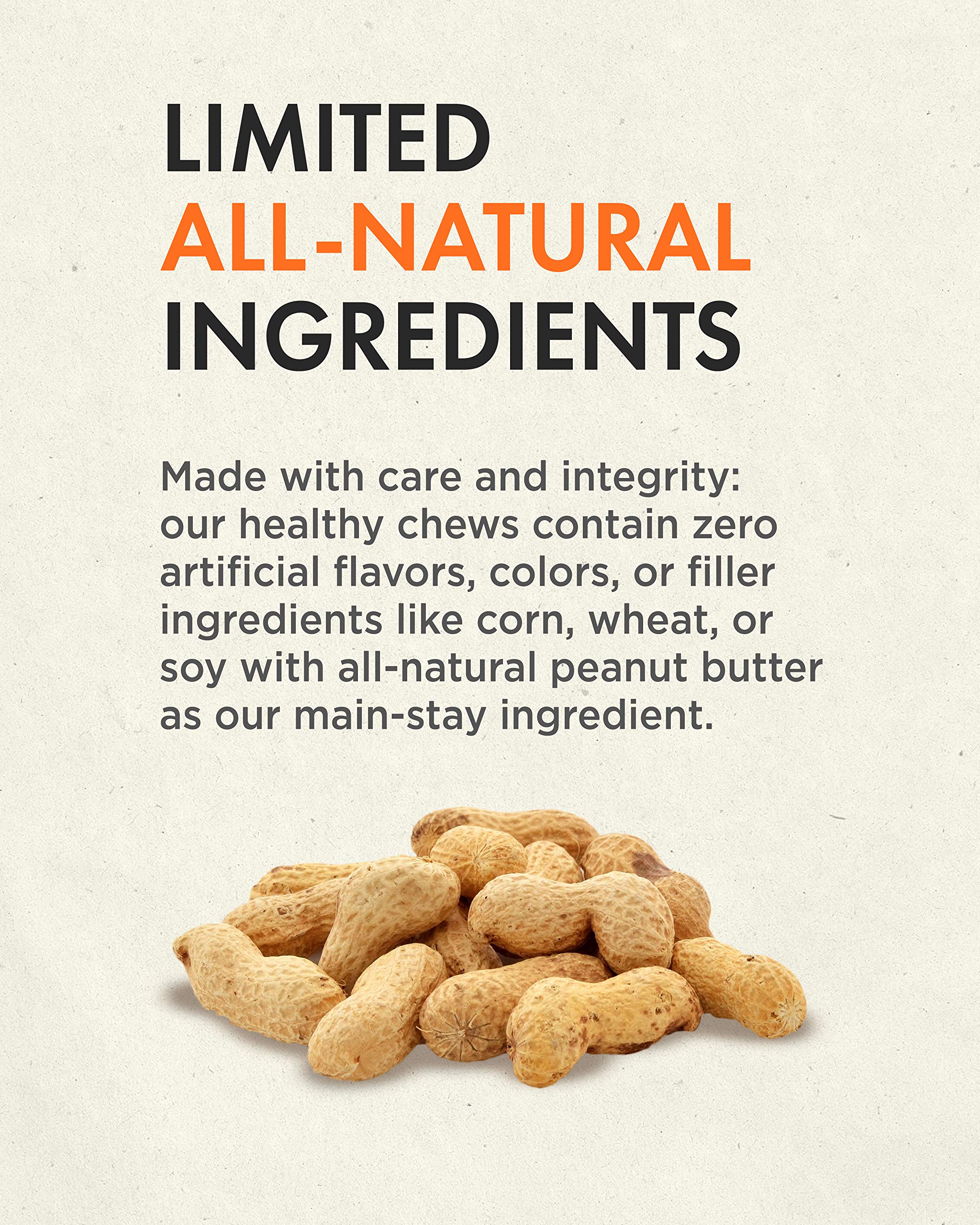 **Canine Naturals Natural Peanut Butter Dog Chews, Mini Knot - 12 Pack | 100% Rawhide & Collagen Free | All-Natural, Digestible Treats with Real Peanut Butter | Perfect for Training & Dental Health**