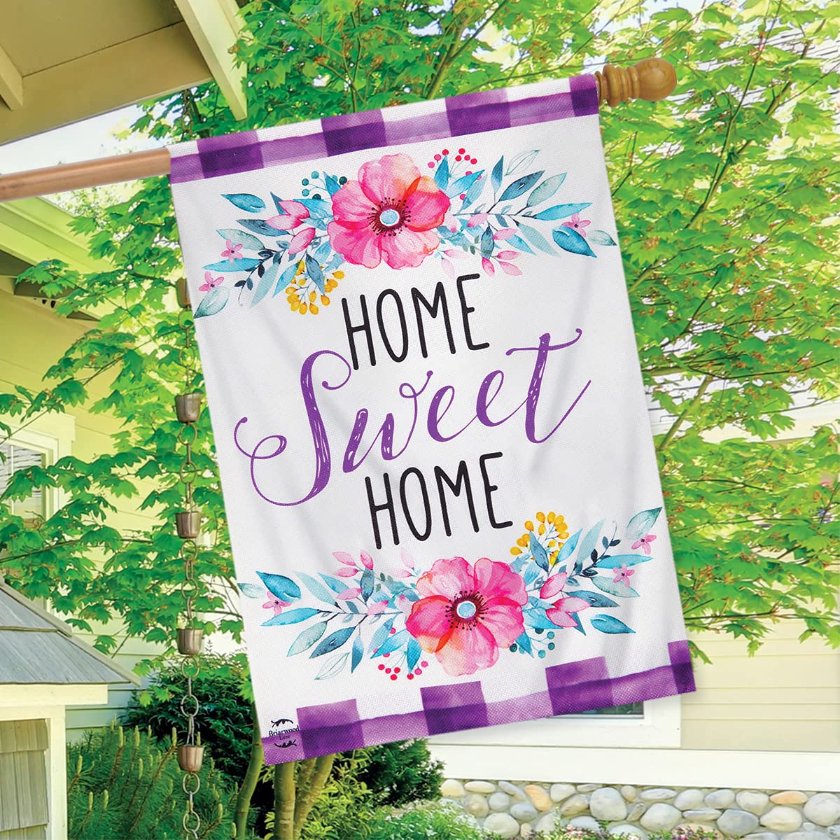 Floral Home Sweet Home Spring Burlap House Flag 28