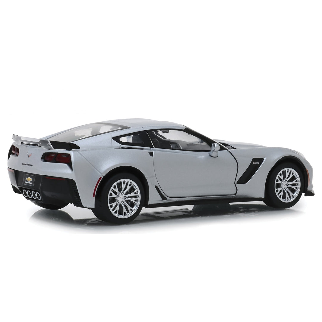 1:24 Scale 2019 Chevrolet Corvette Z06 Diecast Model Car - Silver - Greenlight Collectibles | Perfect for Car Enthusiasts, Display Cases & Model Car Collections