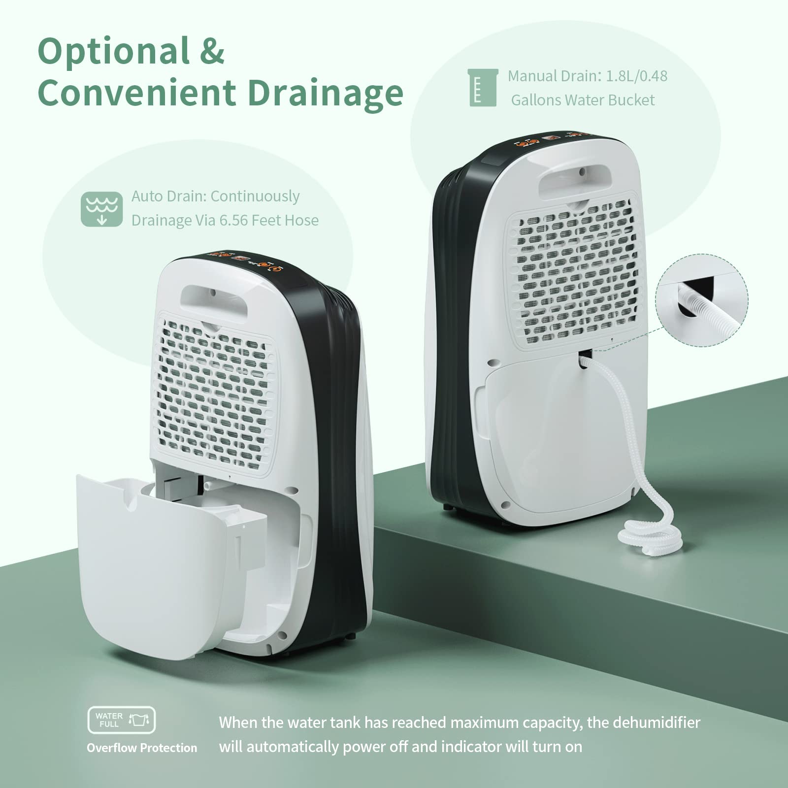 Waykar 2,000 Sq. Ft Energy Efficient Dehumidifier for Home, Basement & Large Rooms - with Drain Hose & Washable Air Filter - Perfect for Bedrooms, Bathrooms, Living Rooms & Damp Spaces