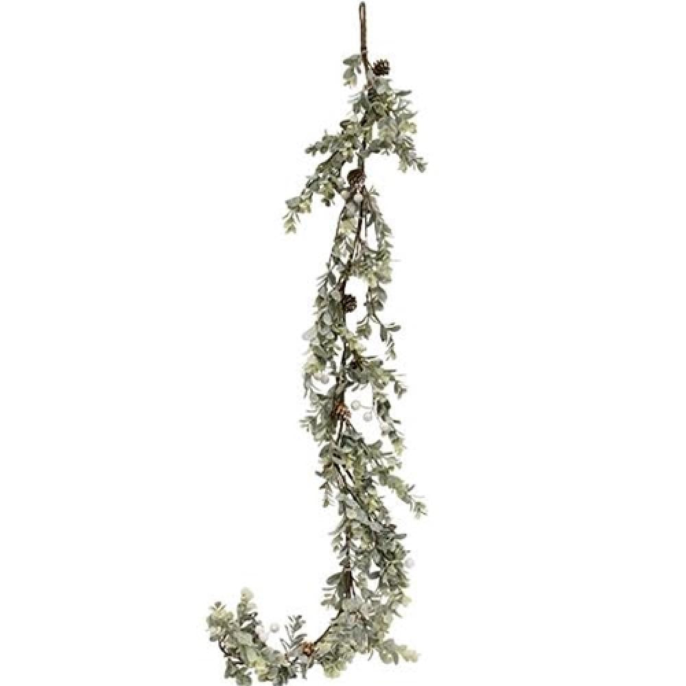Premium Holiday Ombre Boxwood Garland - 6ft Artificial Greenery for Christmas Decor, Mantel, Staircase & Party