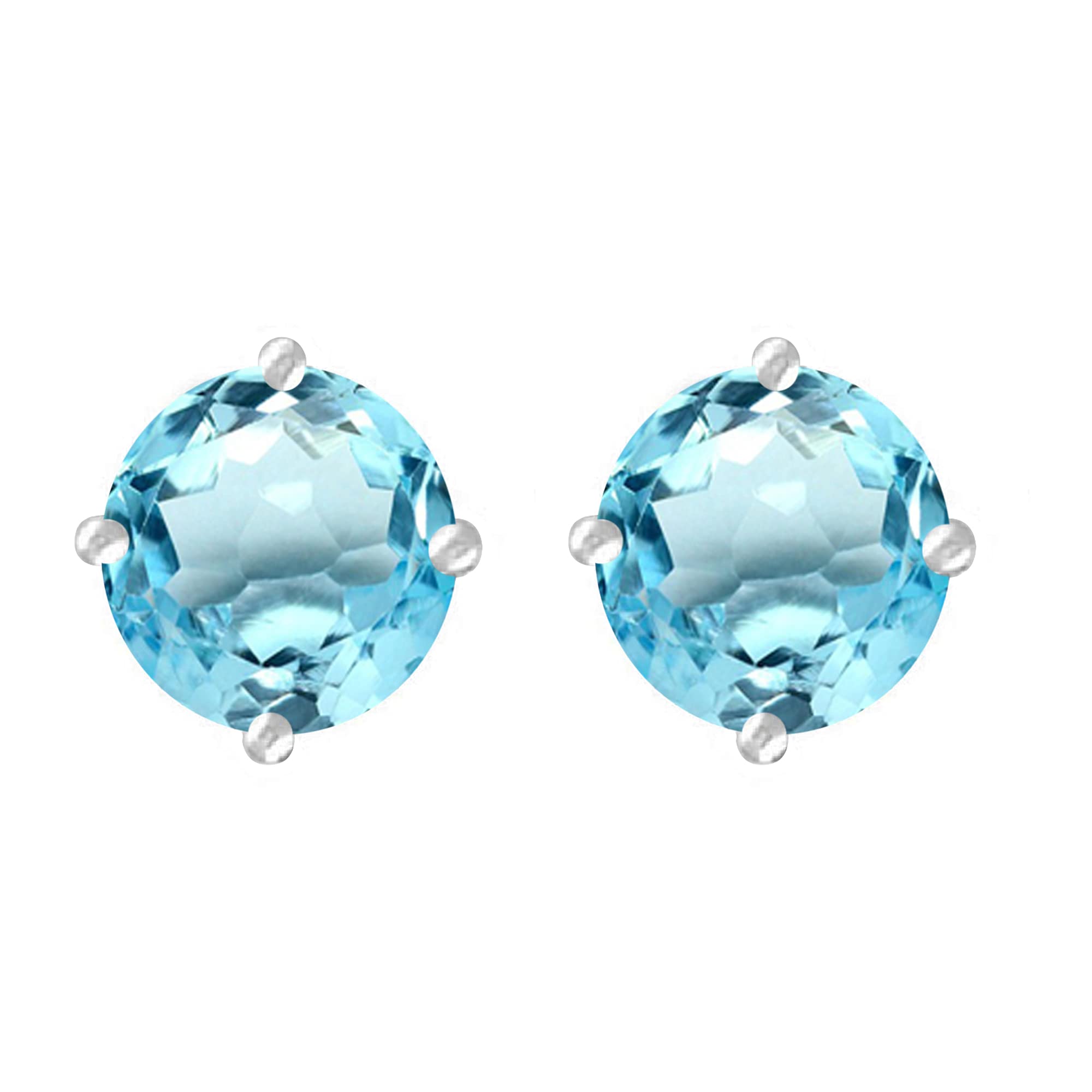 Natural Gemstone Sterling Silver Stud Earrings for Women - Elegant & Hypoallergenic Jewelry for Everyday Wear, Gifts & Special Occasions