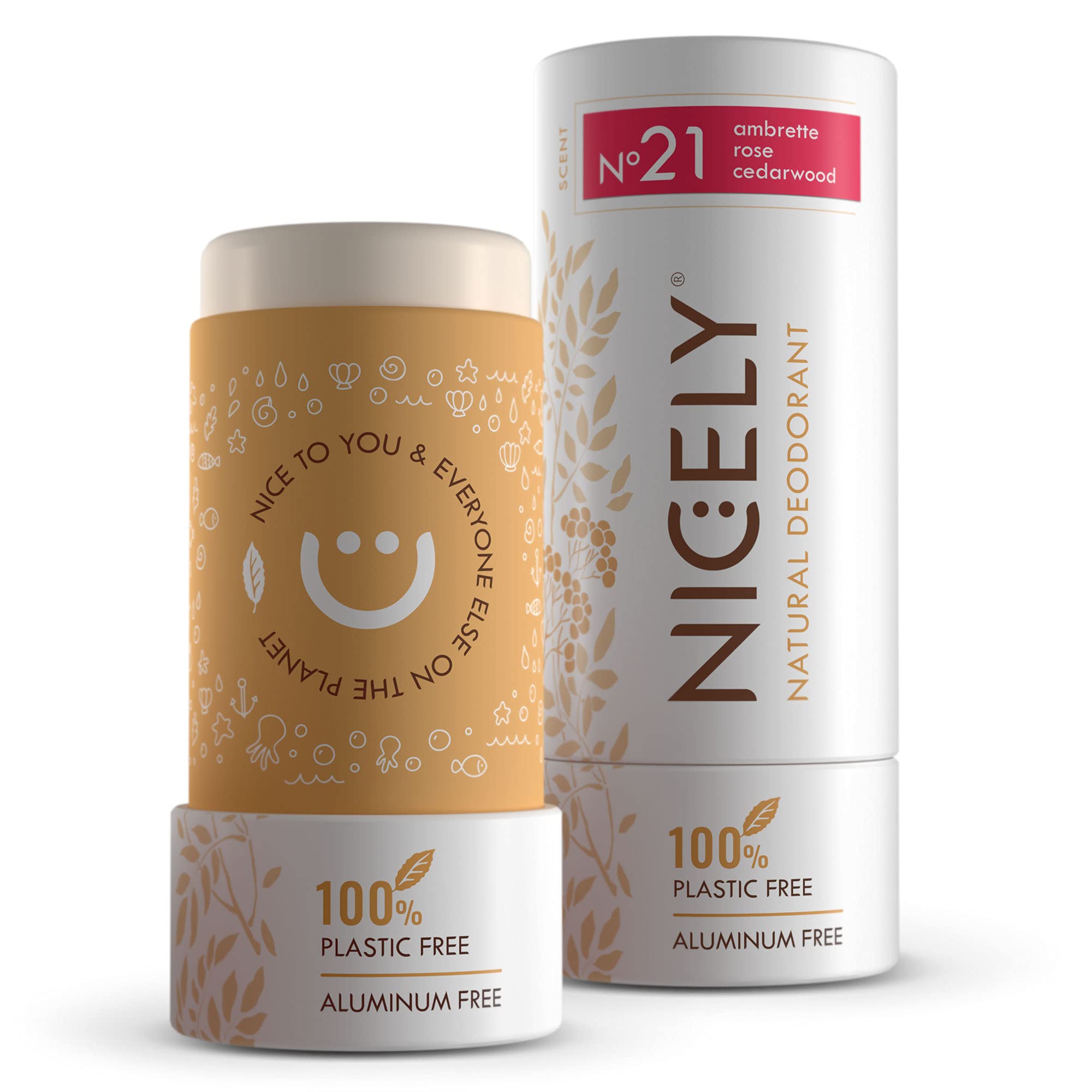 Natural Aluminum-Free Deodorant for Women - 2 Pack with 24-Hour Odor Protection, Sensitive Skin Safe, Essential Oil Formula (Ambrette, Rose, Cedarwood) | Daily Freshness for Workouts & Active Lifestyle