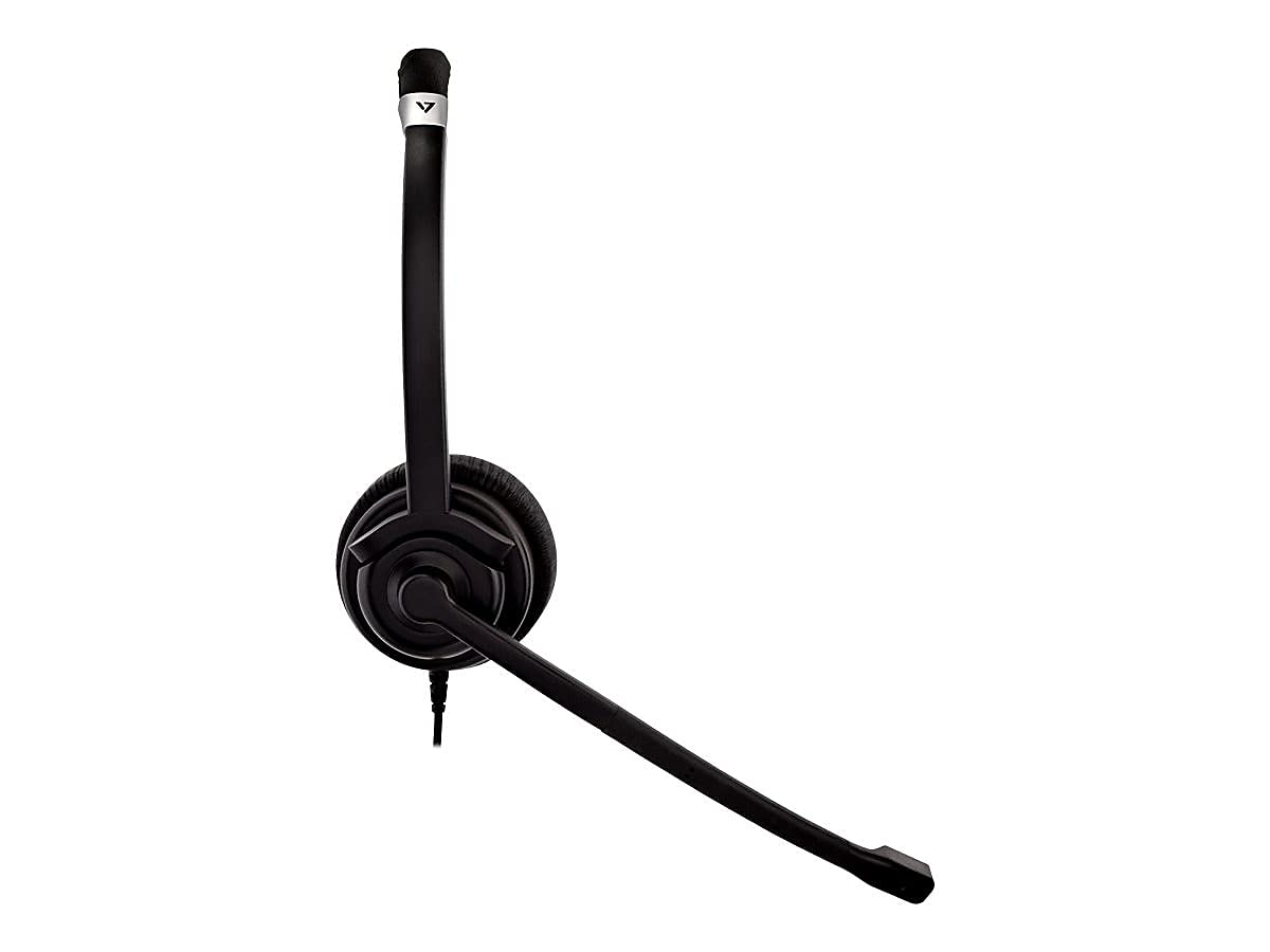 Deluxe Mono Headset with Boom Mic, Adjustable Headband for PC, Mac, Laptop, Chromebook - Black, 3.5mm Connector - Ideal for Online Meetings, Gaming, and Remote Learning