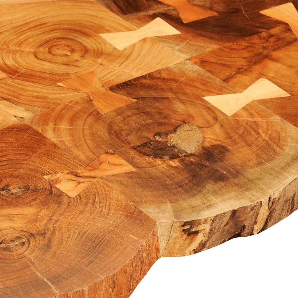 FAMIROSA 13.8 Inch Coffee Table with 6 Trunks - Solid Sheesham Wood End Table for Living Room, Bedroom & Office - Rustic Modern Furniture for Home Decor