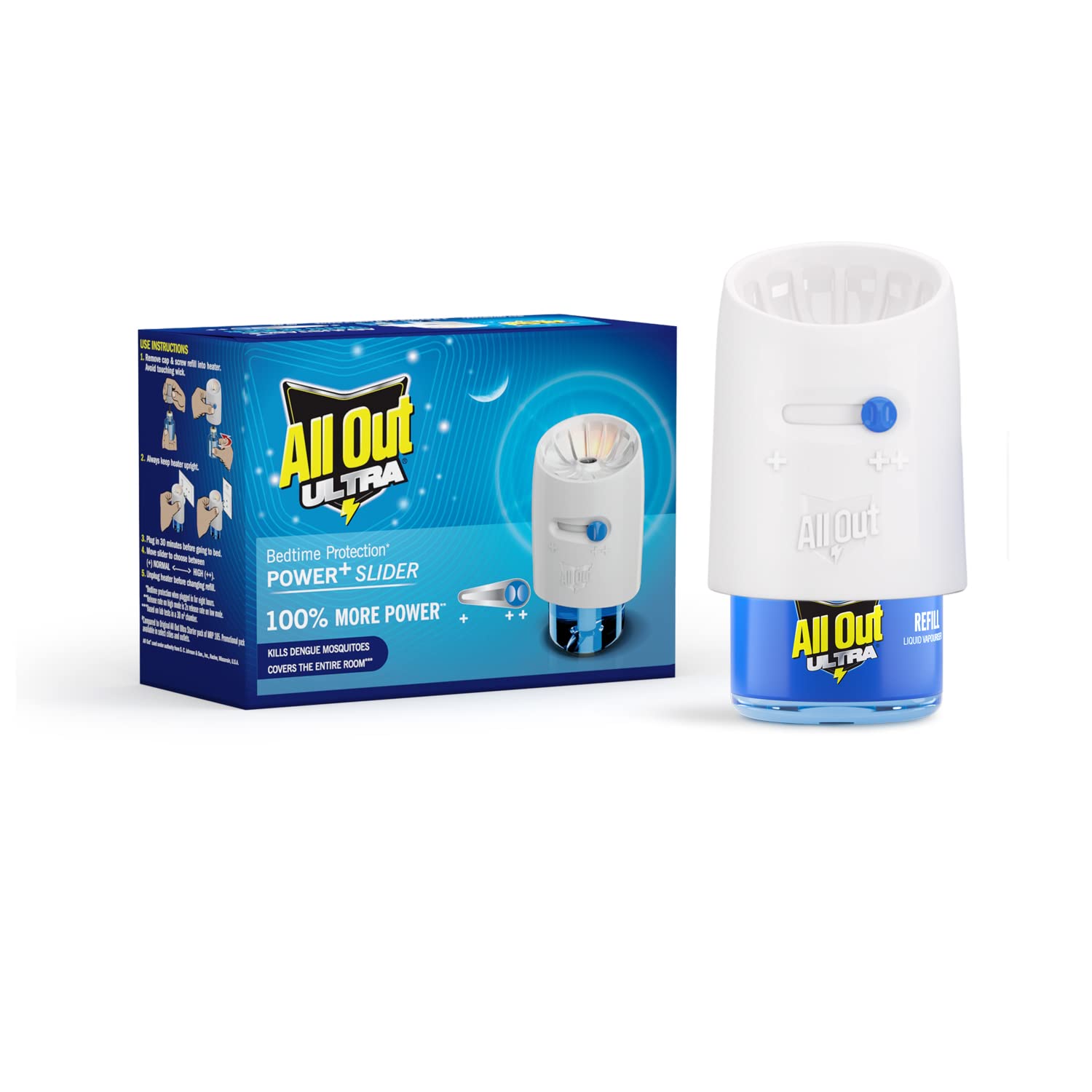 All Out Ultra Liquid Vaporizer with 45ml Refill - Powerful Mosquito Killer Machine for Dengue, Malaria & Chikungunya Protection | IMA Recommended Mosquito Repellent for Home, Bedroom & Outdoor Use