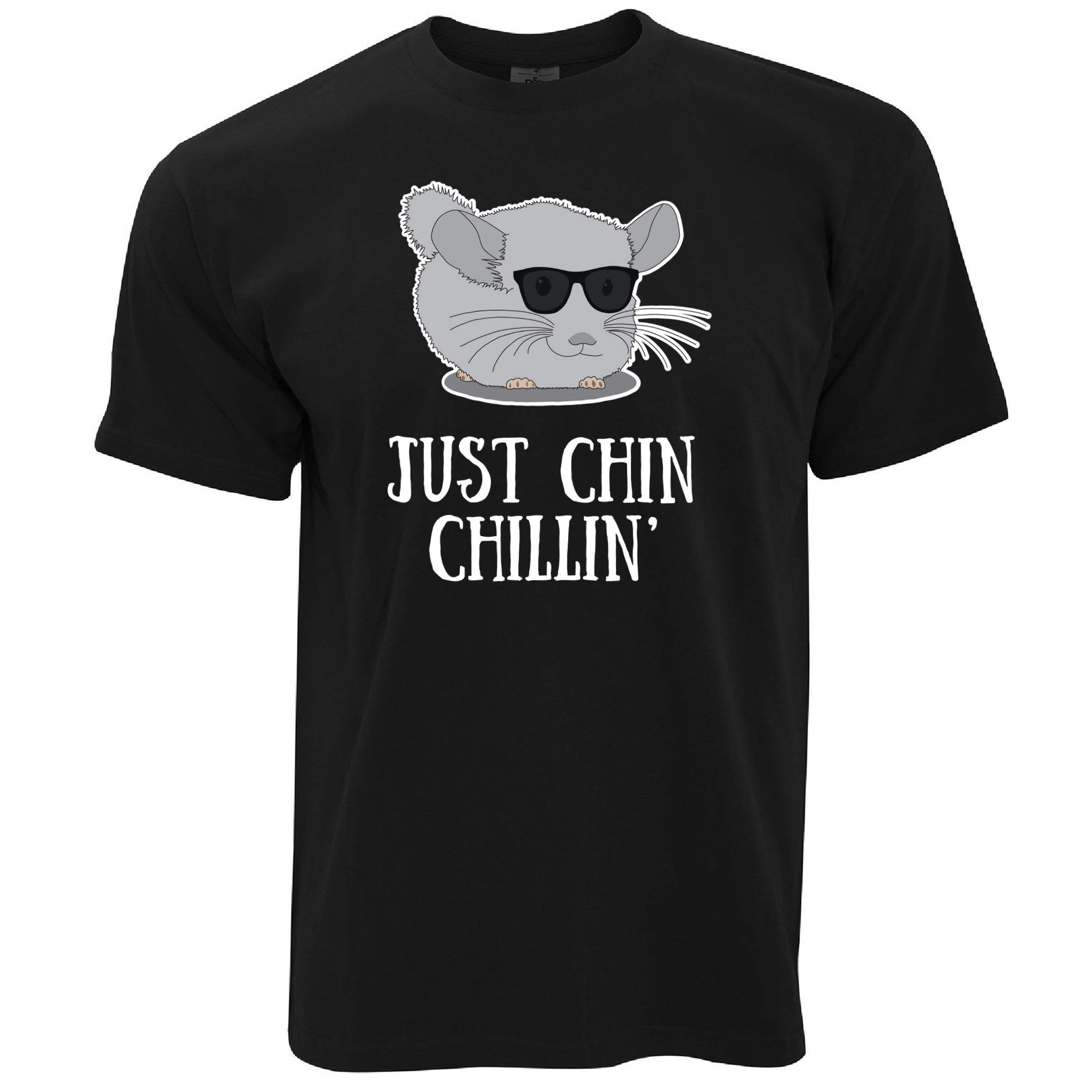 Funny Novelty T-Shirt with 'Just Chin Chilling' Sunglasses Design - Perfect for Casual Wear, Parties, and Gifts