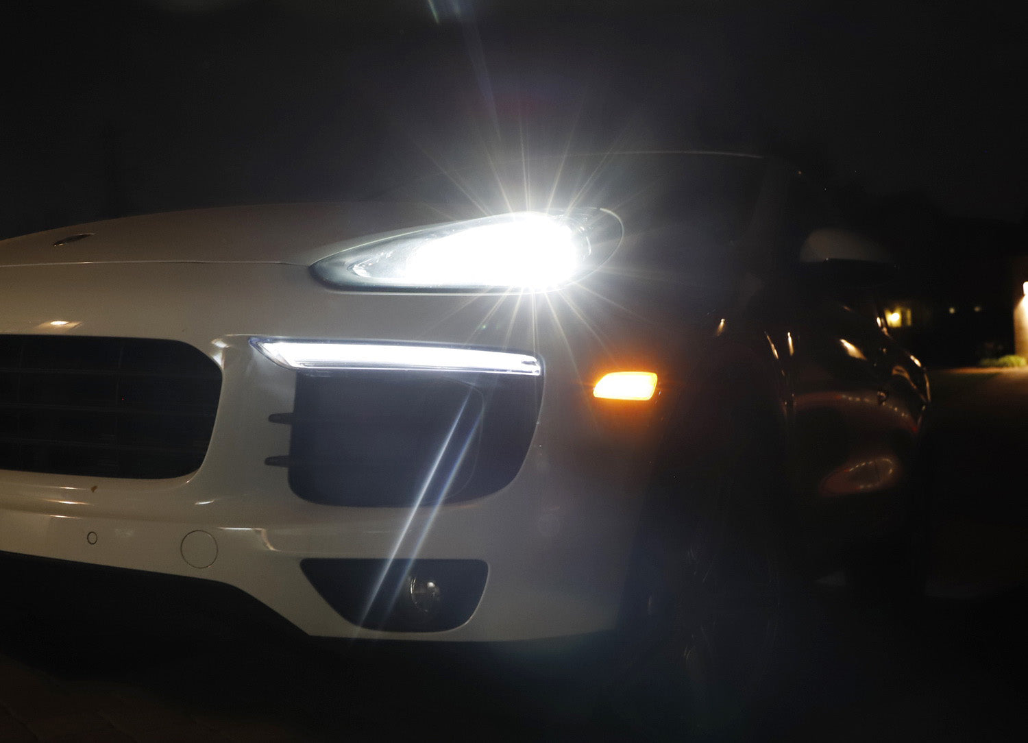 Amber LED Side Marker Lights for 2014-2024 Porsche Macan - Clear Lens Bumper Light Kit - Enhance Visibility & Style for Night Driving & Car Shows