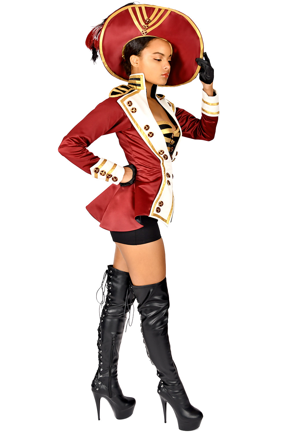 Pirate Hat for Women - Stylish Mademoiselle Corsair Costume Hat - Perfect for Halloween, Cosplay, and Themed Parties
