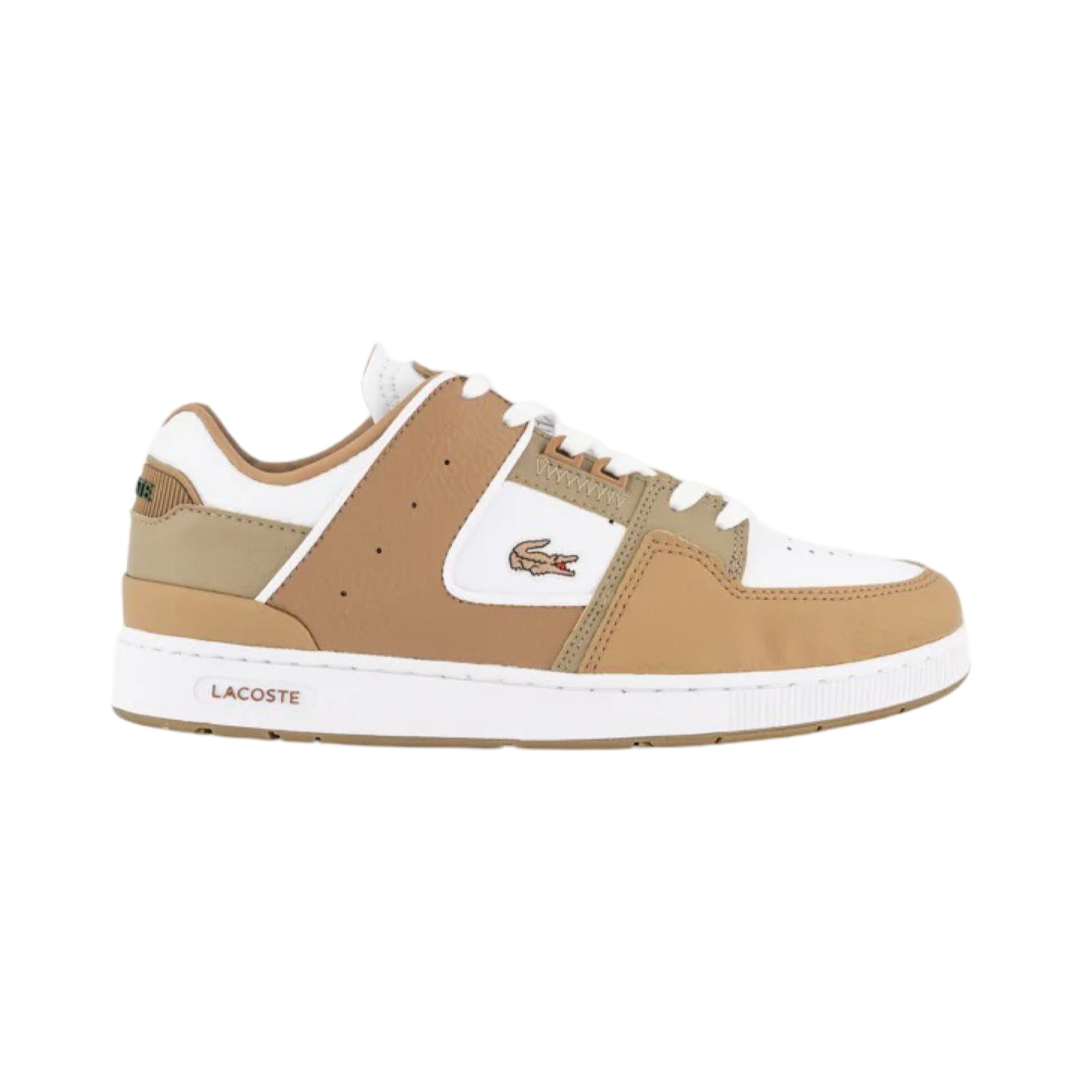 Lacoste Women's Court Cage 2 223 Sneakers - White & Brown Casual Tennis Shoes for Women | Perfect for Everyday Wear, Gym & Outdoor Activities