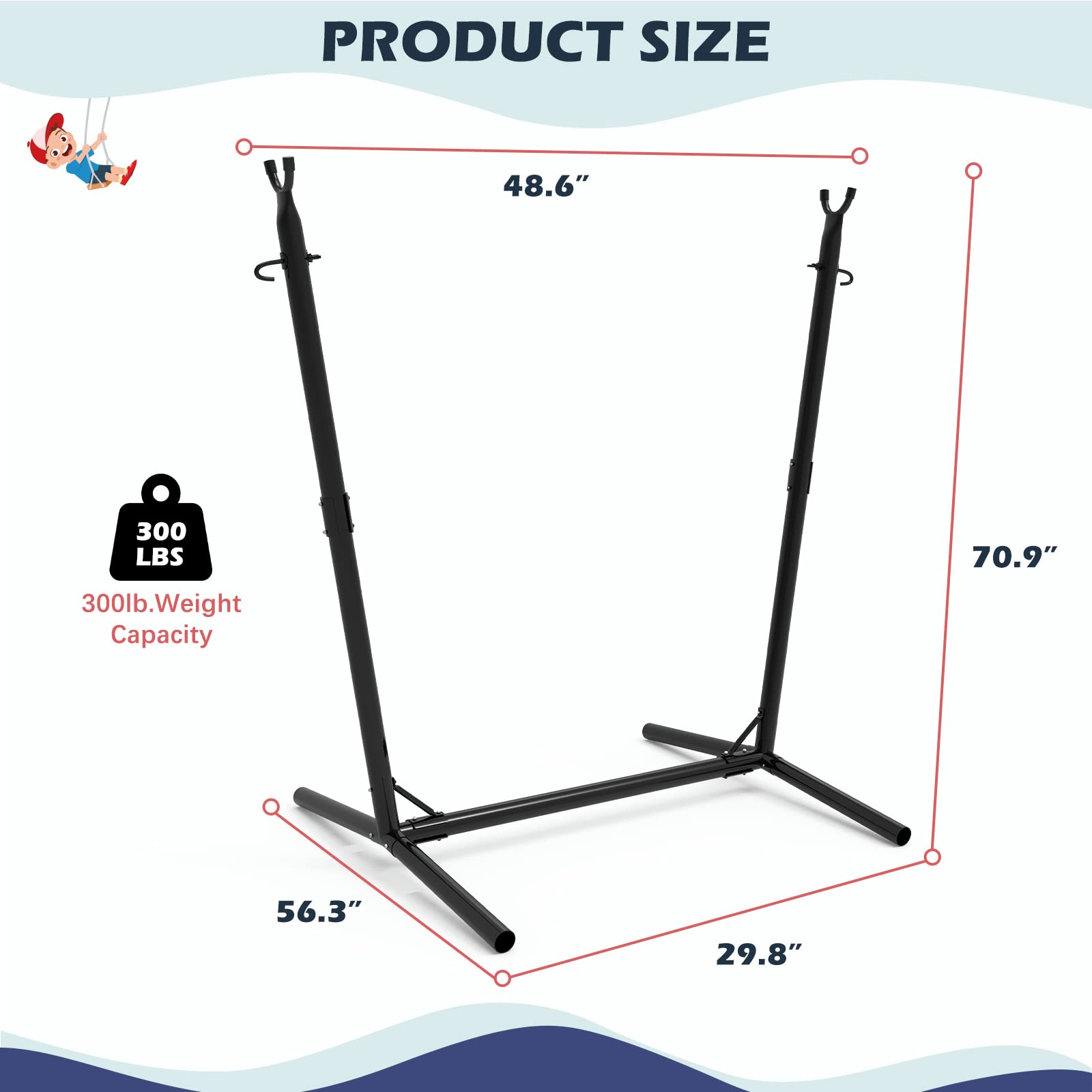 Premium Hammock Chair with Stand - Heavy Duty Hanging Swing Chair for Indoor & Outdoor Use - Sturdy 350 lb Capacity Relaxation Chair (X-Large) - Perfect for Patio, Garden, Balcony & Bedroom Decor