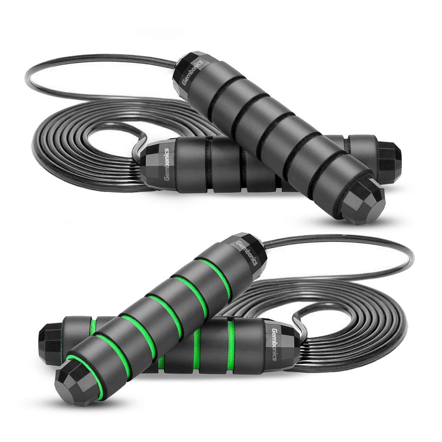 Premium Tangle-Free Ball Bearing Speed Jump Rope with Memory Foam Handles - 2 Pack for Fitness, Weight Loss & Cardio Workouts - Ideal for Gym, Home Exercise & Indoor Training - Perfect for Women, Men & Kids