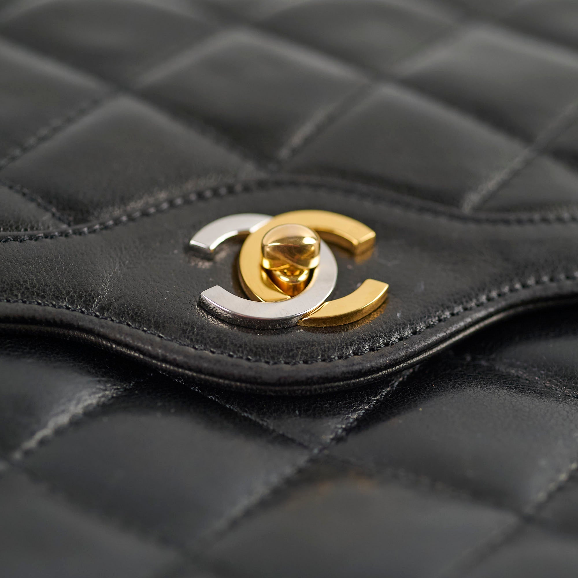 Chanel Paris Lined Double Flap Black Leather Handbag - Luxury Designer Shoulder Bag for Women | Perfect for Evening Events, Parties & Special Occasions